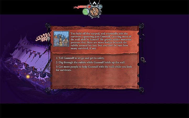The survivors have retreated near the great hall - Chapter 21 | Chapters walkthrough for The Banner Saga 3 - Walkthrough - The Banner Saga 3 Game Guide