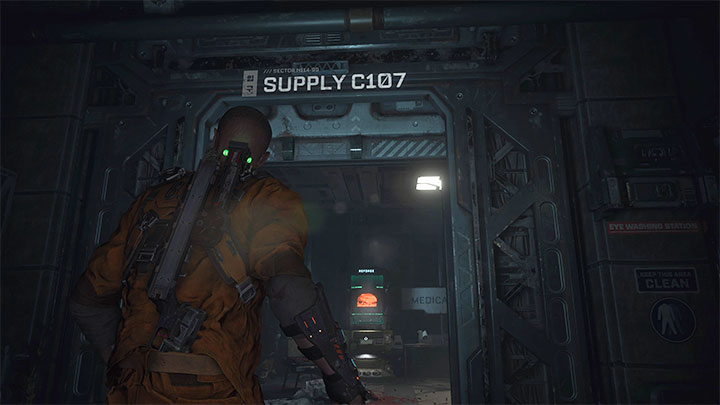 After defeating encountered monsters, reach the other end of the room and place the Gate Fuse in the new fusebox - the passage to Med Office C105 will be unlocked - Callisto Protocol: Aftermath - Walkthrough - The Callisto Protocol Guide