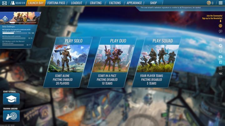 To start the game, go to the Launch Bay tab in the main menu. - The Cycle Guide