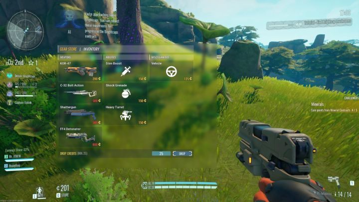 You can purchase a gun in the store opened with the G button. - The Cycle Guide