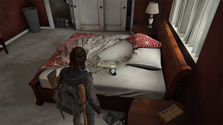 The first trap mine is found on a bed in the bedroom, inside the apartment - The Last of Us 2: Crafting - list of items - Character development and equipment upgrades - The Last of Us 2 Guide