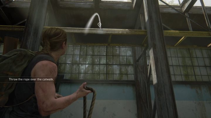 Now pick up the rope and place it same as seen in the screenshot above - The Last of Us 2: On Foot, Seattle Day 1 Abby walkthrough - Seattle Day 1 - Abby - The Last of Us 2 Guide
