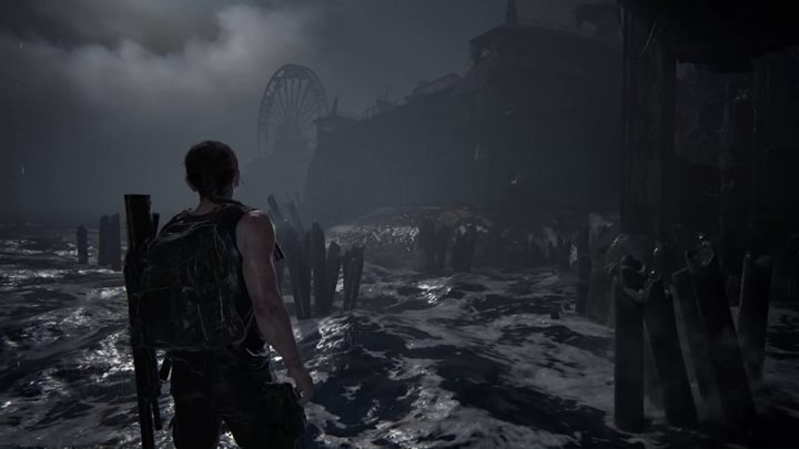 Jump in the water and swim towards the ship - The Last of Us 2: The Coast, Seattle Day 1 Abby walkthrough - Seattle Day 1 - Abby - The Last of Us 2 Guide