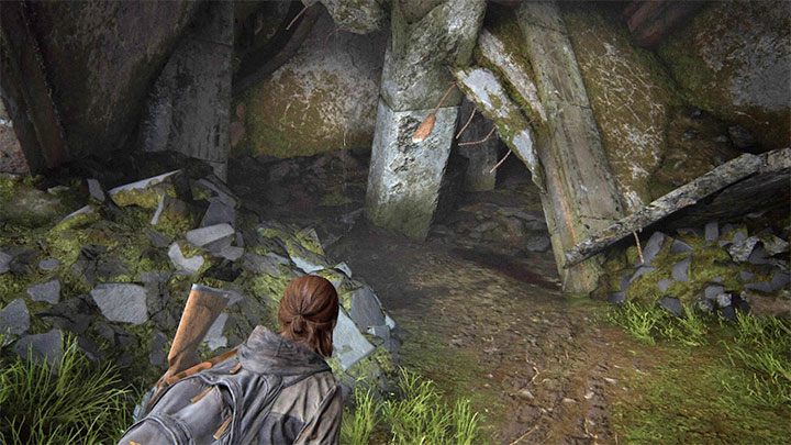 A dimly lit passage leads to the bank ruins - The Last of Us 2: Safe combinations - Seattle, Day 1 Ellie - Safes - The Last of Us 2 Guide