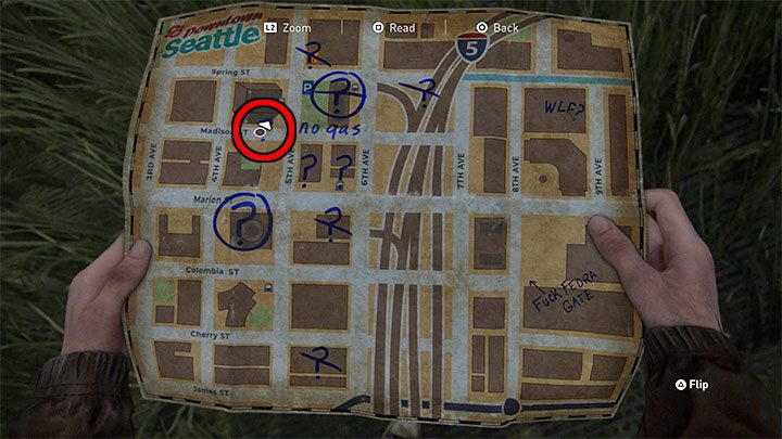 The safe is located next to the Gate West 2 at the western end of the map - this place is presented in the picture - The Last of Us 2: Safe combinations - Seattle, Day 1 Ellie - Safes - The Last of Us 2 Guide