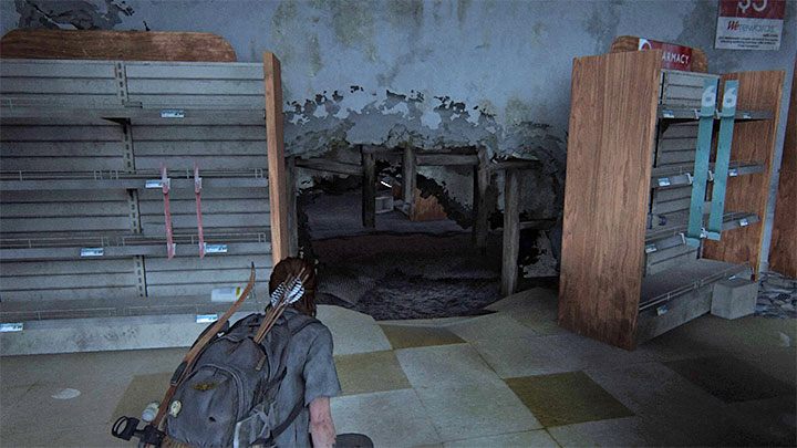 The picture shows a hole in the wall - The Last of Us 2: Safe combinations - Seattle, Day 2 Ellie - Safes - The Last of Us 2 Guide