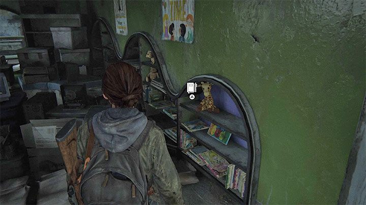 Not long after youve picked up the item (pendant), in the Patrol stage youll enter a library room reserved for the youngest readers - The Last of Us 2: Patrol - collectibles, artefacts, coins - Jackson - The Last of Us 2 Guide