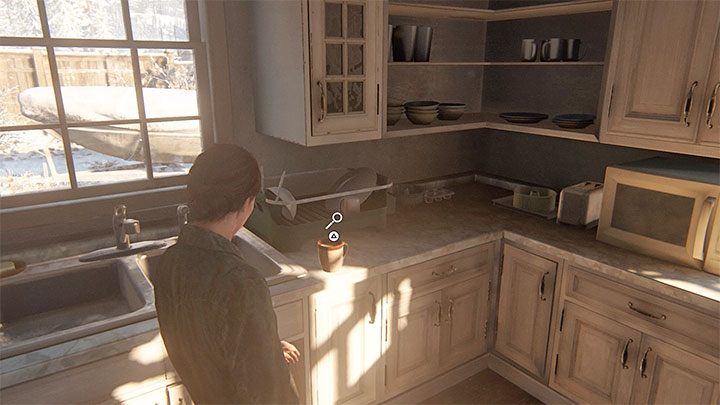 Check the kitchen located on the ground floor of Joels house in the Packing Up stage - The Last of Us 2: Packing Up - collectibles, artefacts, coins - Jackson - The Last of Us 2 Guide