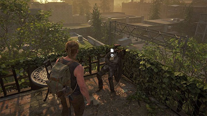 Turn right and walk up the stairs to the roof of the building - The Last of Us 2: Hostile Territory - collectibles, artefacts, coins - Seattle Day 1 - Abby - The Last of Us 2 Guide