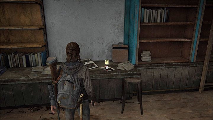Once you enter the cafe, youll find the book on one of the long tables - The Last of Us 2: Training manuals, passive skills - Character development and equipment upgrades - The Last of Us 2 Guide