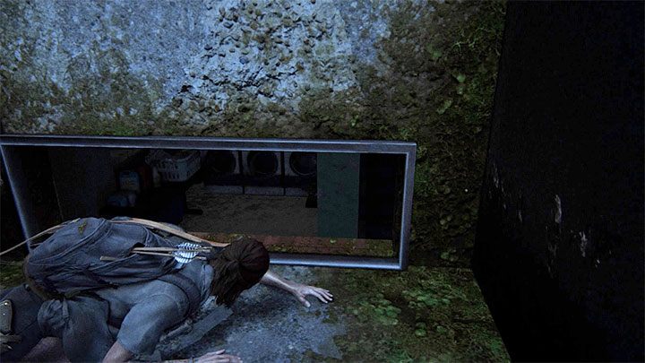 The main entrance to the building is closed, but there is a hole next to it that can be used to access the basement - The Last of Us 2: Training manuals, passive skills - Character development and equipment upgrades - The Last of Us 2 Guide
