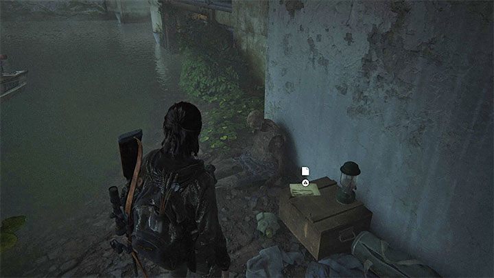 Youll find a letter with a picture of the shambler next to the corpse - The Last of Us 2: The Flooded City - collectibles, artefacts, coins - Seattle, Day 3 - Ellie - The Last of Us 2 Guide