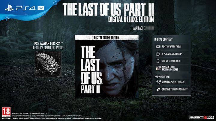 It is offered in digital form only and in addition to the game it includes - The Last of Us 2: Game versions guide - Appendix - The Last of Us 2 Guide