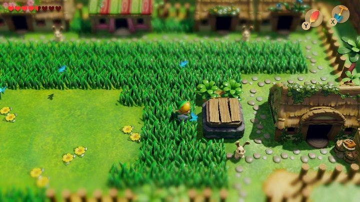 Go back to the Telephone Booth and go through the trees to the right to enter the Animal Village - Anglers Tunnel | Links Awakening Walkthrough - Walkthrough - Links Awakening Guide