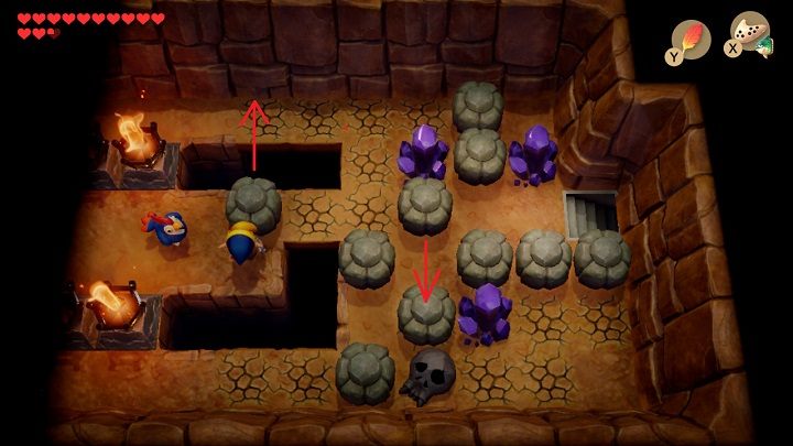 Remove on of the stones blocking the entrance to the cave and go inside - Eagles Tower | Links Awakening Walkthrough - Walkthrough - Links Awakening Guide