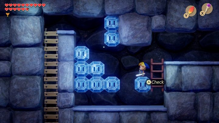 Move left and melt the next ice cubes to reach the last ladder - Turtle Rock | Links Awakening Walkthrough - Walkthrough - Links Awakening Guide