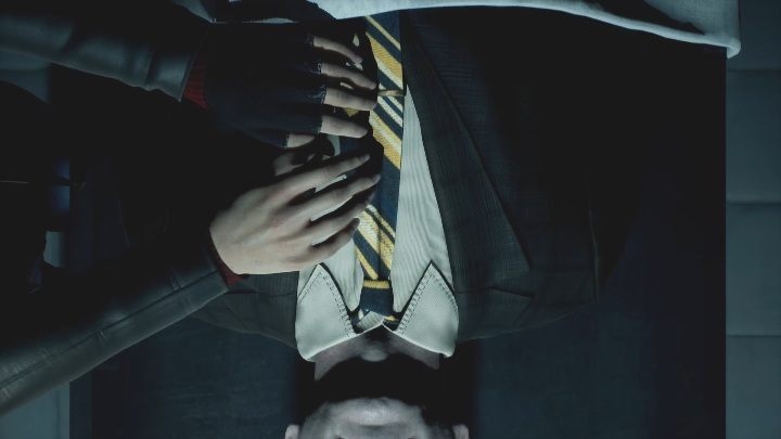 Wenn Sie die Krawatte mit der Anstecknadel kombinieren, legen Sie sie um Jacks Hals – The Medium: Bestattungsunternehmen – Komplettlösung – Komplettlösung – The Medium Guide