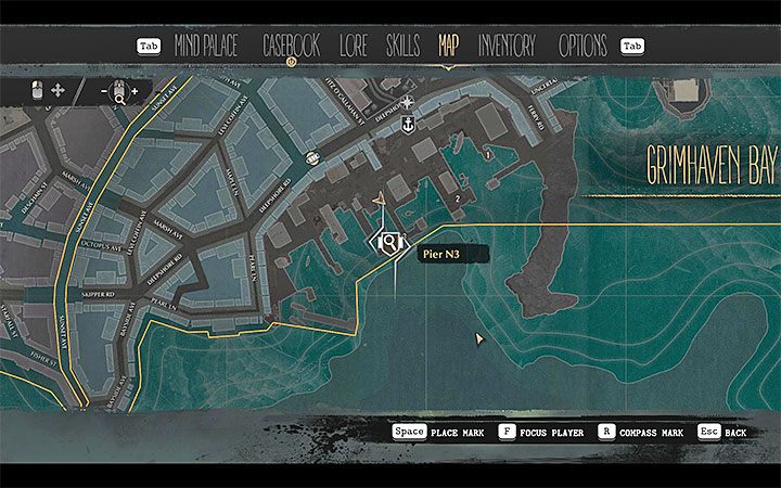 The purpose of the trip is Pier 3 in the Oakmont City Port - Lost At Sea | The Sinking City walkthrough - Main cases - The Sinking City Guide
