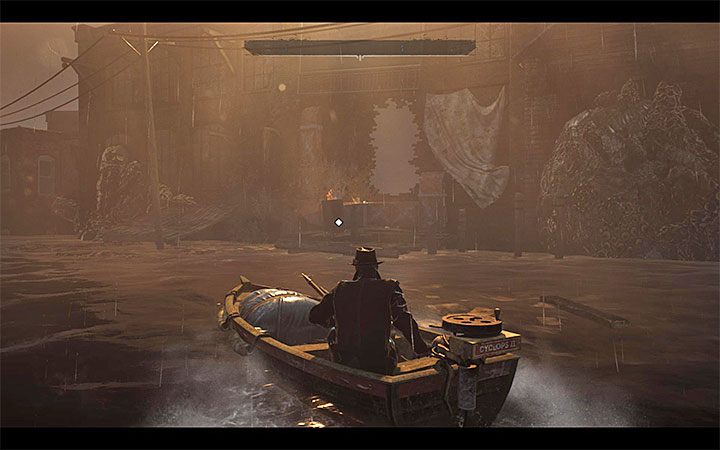 In order to enter the lab, you need to use a boat - Fleeing Phoenix | The Sinking City walkthrough - Main cases - The Sinking City Guide