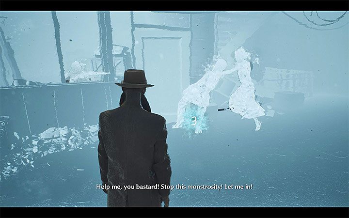 A blue cloud should appear in the hidden laboratory - you can start the retrocognition - Fleeing Phoenix | The Sinking City walkthrough - Main cases - The Sinking City Guide