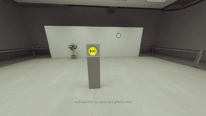 Upon entering the room, a yellow button responsible for moving you back in time to skip the narrator's monologue will appear in front of you - Stanley Parable Ultra Deluxe: New content - All endings - Stanley Parable Ultra Deluxe Guide