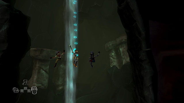 After getting to the bridge with the second character, switch to the third one and head there as well to cause the bridge to crumble under the weight of the three characters - The Gift Shop - The Cave (generally accessible locations) - The Cave - Game Guide and Walkthrough