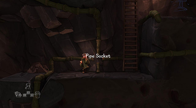 Put the cross pipe into its place in the upper part of the corridor, below a hillock - The Island - The Cave (generally accessible locations) - The Cave - Game Guide and Walkthrough