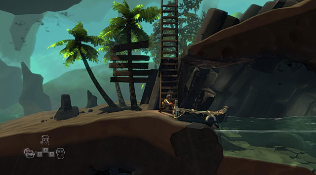 Head to the beach with the boat and start pushing it to the right - The Island - The Cave (generally accessible locations) - The Cave - Game Guide and Walkthrough