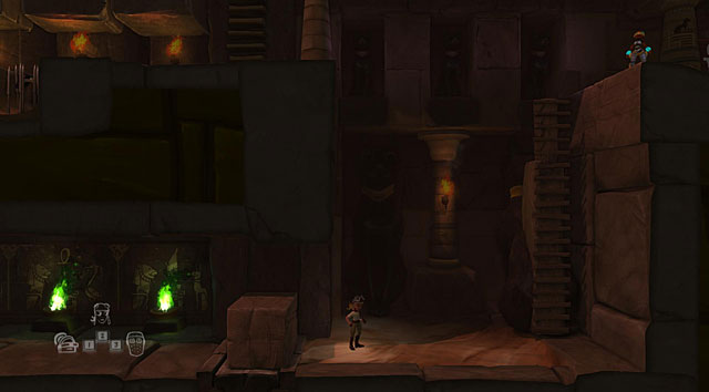 Push the fallen boulder to the left so that it falls where the adventurer is - The Adventurer - Locations for specific characters - The Cave - Game Guide and Walkthrough