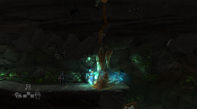 When you come across a group of stalactites and stalagmites, use the time traveler's special skill to phase to the other side - The Time Traveller - Locations for specific characters - The Cave - Game Guide and Walkthrough