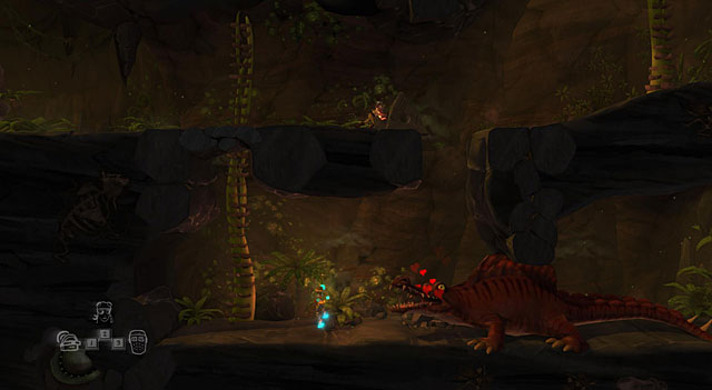 Move to the past with the traveler with the time machine and head down to the place where the live dinosaur is - The Time Traveller - Locations for specific characters - The Cave - Game Guide and Walkthrough