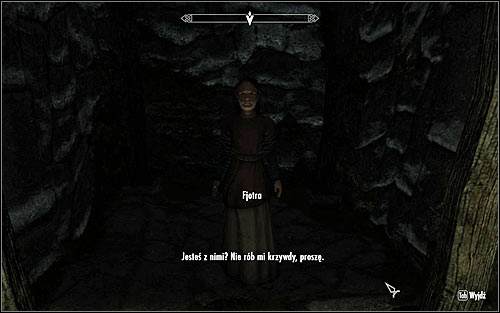 Fjotra is being held inside a cell which you can open with picklocks or by using the key taken from the corpse of the Forsworn Briarheart - The Heart of Dibella | Side quests - Side quests - The Elder Scrolls V: Skyrim Game Guide