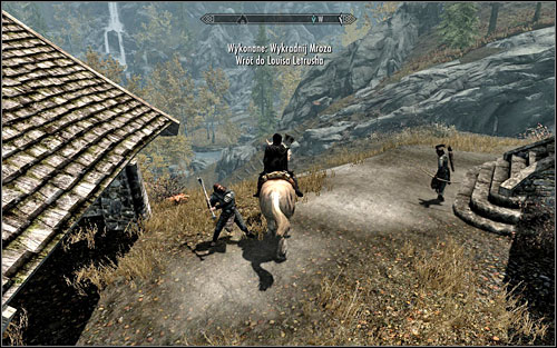 After stealing the horse and running away from the scene, you are left with two options - Promises to Keep | Side quests - Side quests - The Elder Scrolls V: Skyrim Game Guide