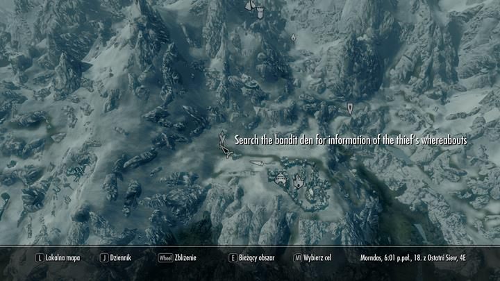 A new location will appear on your map - Bandits Den - Absent Antiquity | Quests in the game - Quests in the game - The Elder Scrolls V: Skyrim Game Guide