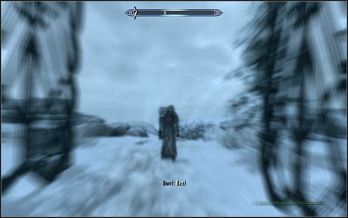 Approach the spot where Wulfgar will present you the effects of the newly gained Shout, letting you quickly rush a dozen meters in a straight line - Greybeards training | The Way of the Voice - The Way of the Voice - The Elder Scrolls V: Skyrim Game Guide