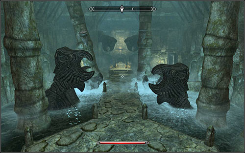 You can head north-east, using weapons or magic to destroy the spider-webs blocking the passages - Heading to the temple of Ustengrav | The Horn of Jurgen Windcaller - The Horn of Jurgen Windcaller - The Elder Scrolls V: Skyrim Game Guide
