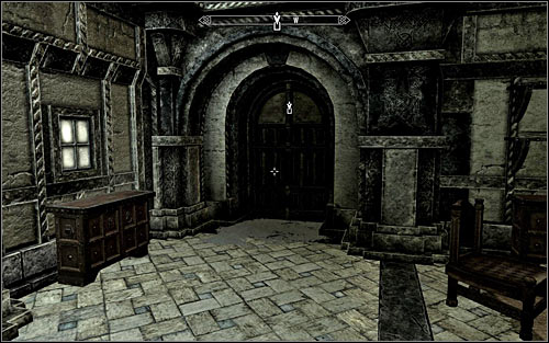 The next objective of this quest is getting out of the main building and reaching the small courtyard - Collecting information on the return of dragons | Diplomatic Immunity - Diplomatic Immunity - The Elder Scrolls V: Skyrim Game Guide