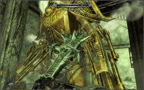 If your character isnt good with ranged attacks, it would be good to help yourself with additional powers or Shouts to slow down or temporarily stop the Centurion - The Only Cure - p. 3 - Daedric quests - The Elder Scrolls V: Skyrim Game Guide