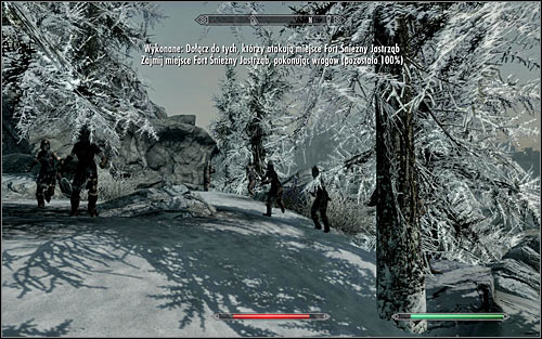 Luckily, you dont have to climb anywhere to get to your allies - Battle for Fort Snowhawk | Stormcloak Rebellion Quests - Stormcloak Rebellion Quests - The Elder Scrolls V: Skyrim Game Guide