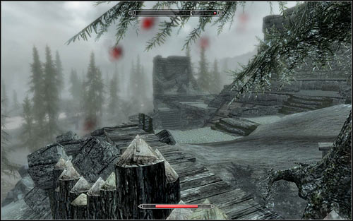 Another solution is to check out the west side of the fort and look for a short wooden fencing you can easily jump over (the above screen) - Battle for Fort Snowhawk | Stormcloak Rebellion Quests - Stormcloak Rebellion Quests - The Elder Scrolls V: Skyrim Game Guide