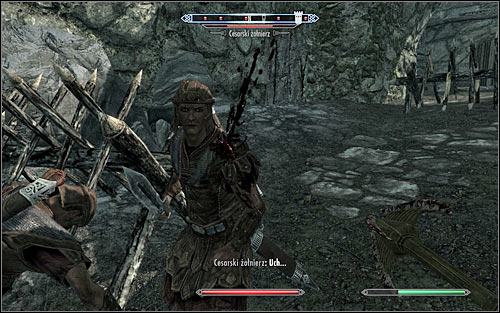 If youre planning to attack the Imperial Legion soldiers in close combat, use the main fort entrance and step into the fight (the above screen) - Battle for Fort Snowhawk | Stormcloak Rebellion Quests - Stormcloak Rebellion Quests - The Elder Scrolls V: Skyrim Game Guide