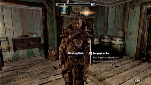 Return to the Skaal Village and search for Storn Crag-Strider (he's most likely in his house - the Shaman's Hut) - Talk to Storn - Main story mode - The Fate of the Skaal - The Elder Scrolls V: Skyrim - Dragonborn - Game Guide and Walkthrough