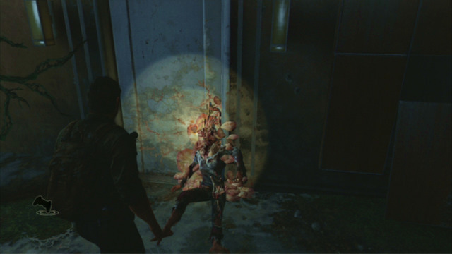 As soon as you encounter a corpse of a dead infected, move it by pressing the triangle - The Last of Us: Downtown, The Outskirts Walkthrough, map - The Outskirts - The Last of Us Guide