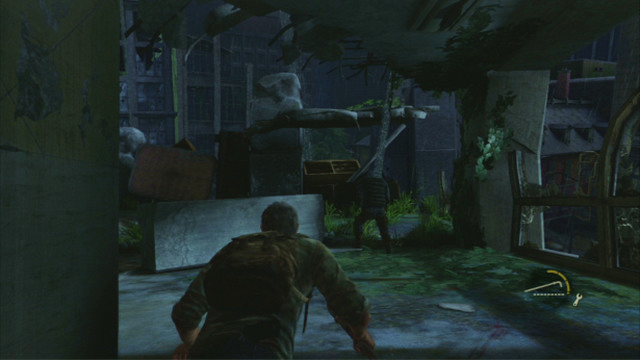 Right behind the corner, you will bump into the first enemy - The Last of Us: Downtown, The Outskirts Walkthrough, map - The Outskirts - The Last of Us Guide