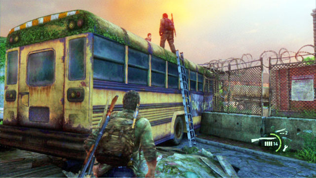 Sobald der Bereich frei ist, werfen Sie einen Blick auf den Bus auf der linken Seite – The Last of Us: Graveyard, Komplettlösung für Bills Town – Bills Town – The Last of Us Guide