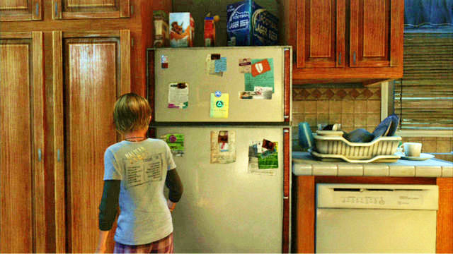 Once you are done, go downstairs and take a look at the mobile on the tabletop, and read the note attached to the fridge door - Prologue | Prologue | The Last of Us Walkthrough - Prologue - The Last of Us Guide