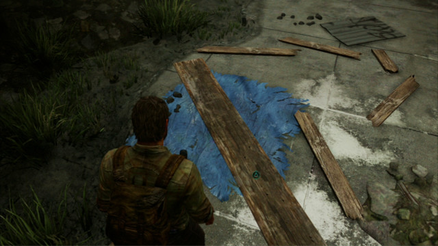 To get to the other side, you need to jump down and carry a plank over to Tess - Beyond the Wall (text & map) | The Quarantine Zone | The Last of Us Walkthrough - The Quarantine Zone - The Last of Us Guide
