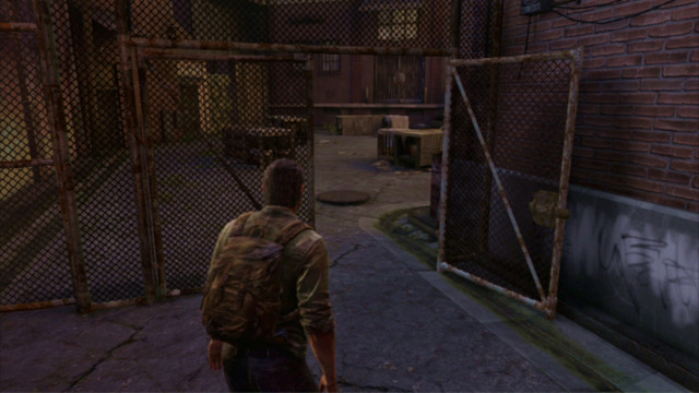 Go ahead to reach an area guarded by three guards - The Slum (text & maps) | The Quarantine Zone | The Last of Us Walkthrough - The Quarantine Zone - The Last of Us Guide