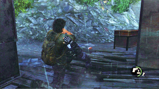 Take cover and wait for the first one of the enemies to come closer - Outside | The Outskirts | The Last of Us Walkthrough - The Outskirts - The Last of Us Guide