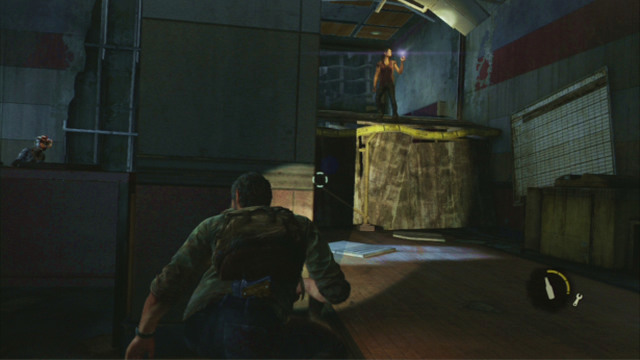 A moment later, an infected will appear - Downtown (text & maps) | The Outskirts | The Last of Us Walkthrough - The Outskirts - The Last of Us Guide